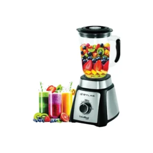 Liquidificador Elétrico Qylar Turbo Blend QY-2002 / 1000W / 1.5 Litros / 2 Velocidades + Pulsar / 110-127V ~ 50/60HZ - Preto/Inox