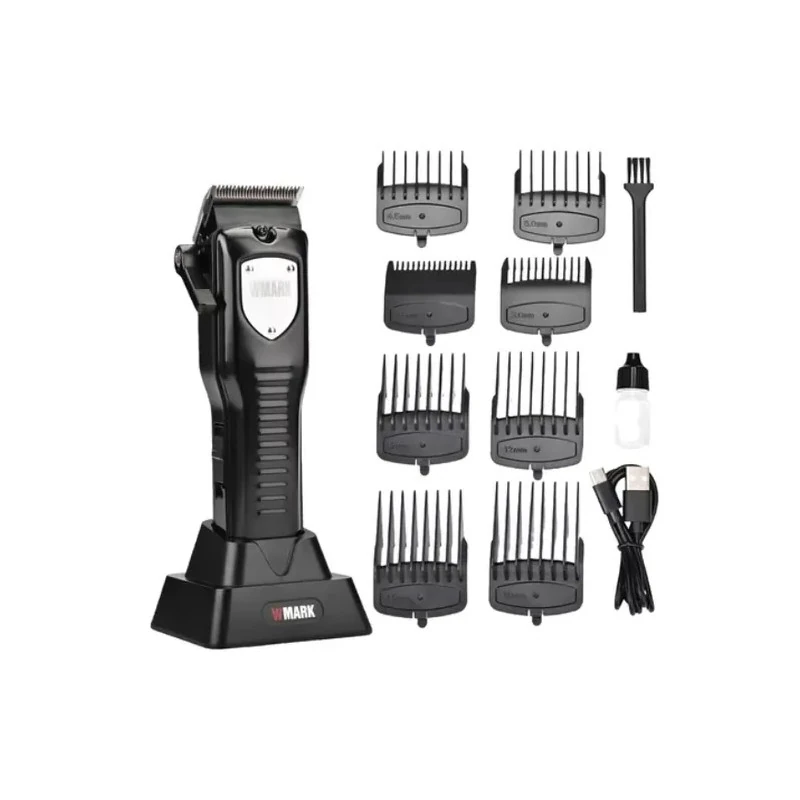 Máquina de Cortar Cabelo Wmark NG-2042 Profissional Sem Fio / 6000-7000 RPM / 2000MAH / Recarregável - Preto