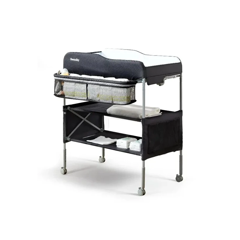 Mesa Trocador de Bebê Babevy N-228 / Organizador Móvel para Bebês - Preto