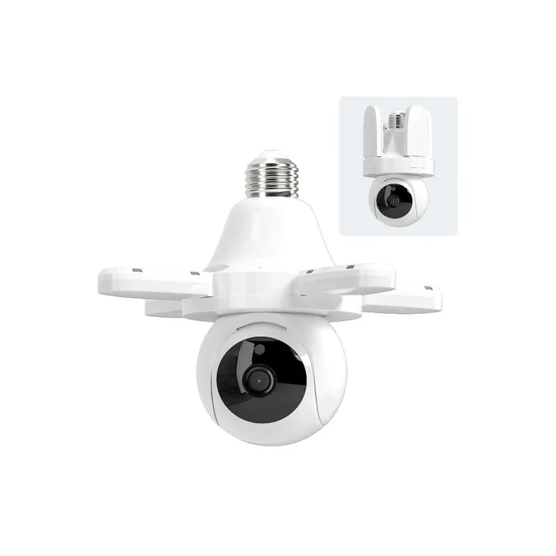 Lâmpada de Segurança com Câmera Mini 4LIFE FLN22 / Dual Band / 3MP / E26-E27 / Wifi / Detecção Humana / Visão Noturna / App Tuya Smart Life - Branco