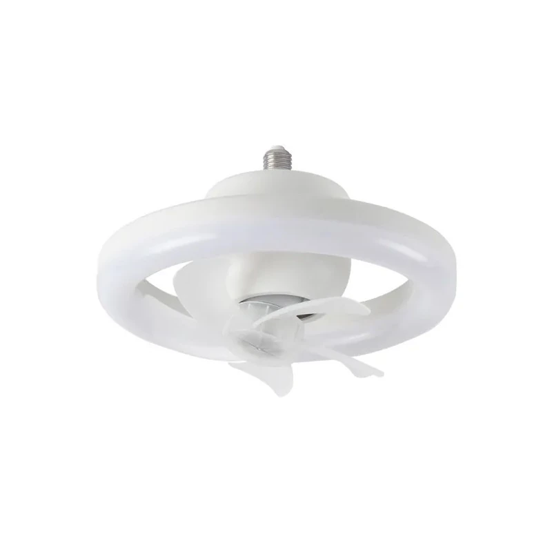 Ventilador de Teto Mini com LED RGB / 30W / 3 Velocidades / com Controle Remoto / 3000K-6500K / 85-265V ~ 50/60HZ - Branco