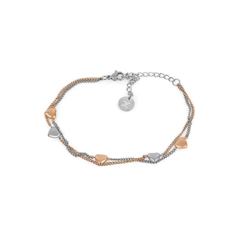 Pulseira Feminina Daniel Klein DKJ.11.10003-4 - Prata/Rose Gold