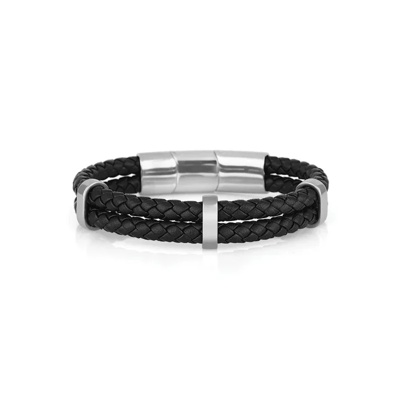 Pulseira masculina Daniel Klein DKJ.14.10002-1 - Preto/Prata