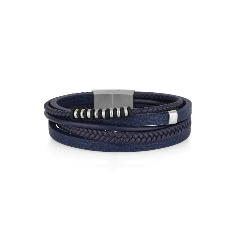 Pulseira Masculina Daniel Klein DKJ.6.10032-2 - Couro Azul