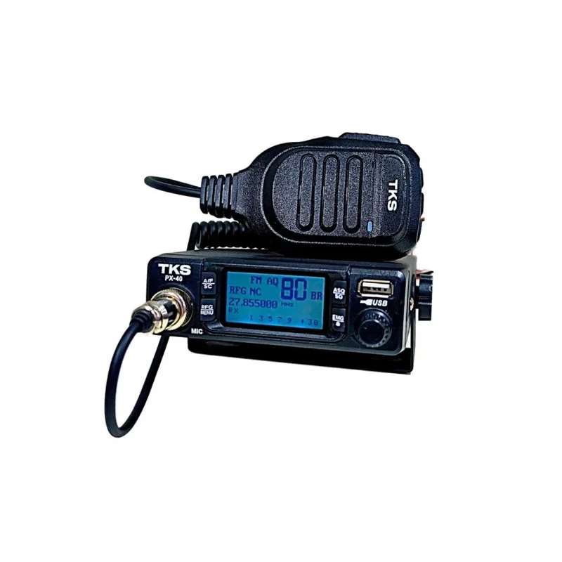 Rádio Amador TKS PX-40 / 80 Canais / AM/FM / 8W - Preto
