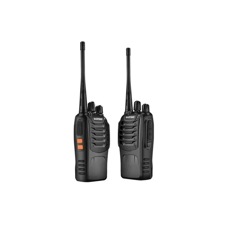 Rádio Comunicador Profissional Walkie Talkie Baofeng BF-888S Kit com 2 Unidades HT UHF - Preto