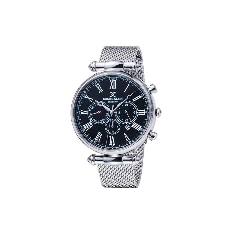 Relógio Analógico Masculino Daniel Klein Exclusive DK11829-3, Metal - Prata e Preto