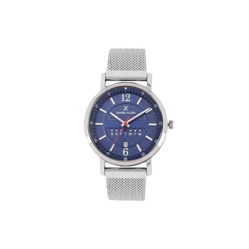 Relógio Analógico Daniel Klein Premium DK11849-2 Masculino, Metal - Prata e Azul