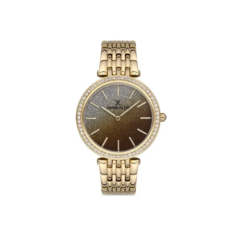 Relógio Analógico Feminino Daniel Klein DK.1.12687-2 Premium Ladies / Pulseira de Aço Inoxidável - Dourado Glitter