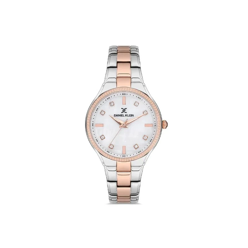 Relógio Analógico Feminino Daniel Klein DK.1.12714-2 Premium Ladies / Pulseira de Aço Inoxidável - Prata/Metal Rosé