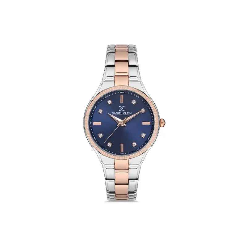 Relógio Analógico Feminino Daniel Klein DK.1.12714-4 Premium Ladies / Pulseira de Aço Inoxidável - Prata/Rose Gold