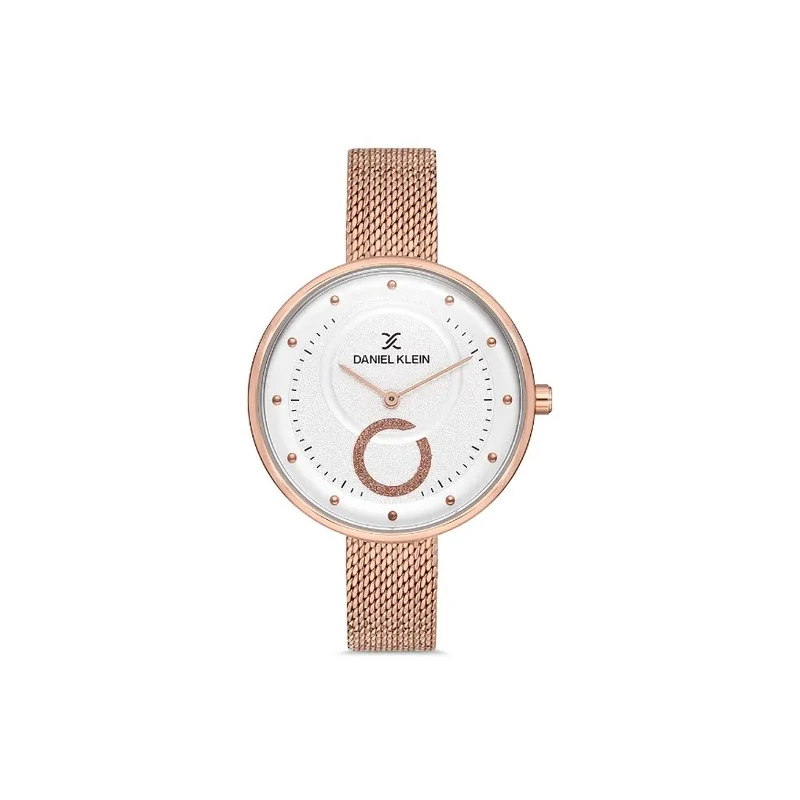 Relógio Analógico Feminino Daniel Klein DK.1.12757-2 Premium Ladies / Pulseira de Malha - Rose Gold