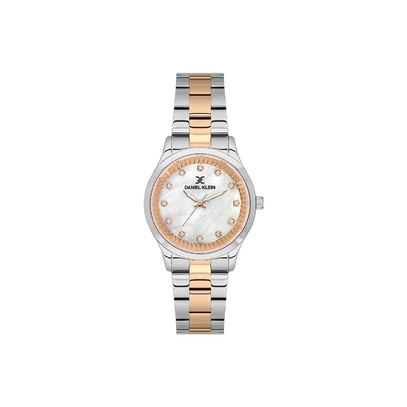 Relógio Analógico Feminino Daniel Klein DK.1.13881-6 Premium Ladies / Pulseira de Aço Inoxidável - Prata/Rose Gold
