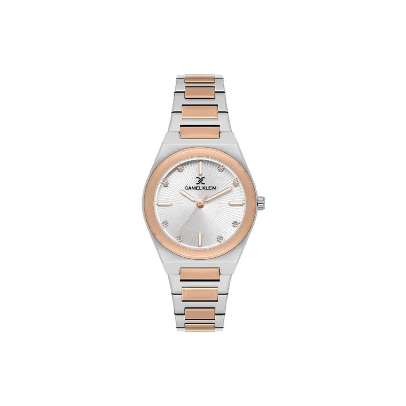 Relógio Analógico Feminino Daniel Klein DK.1.13900-6 Premium Ladies / Pulseira de Aço Inoxidável - Prata/Rose Gold