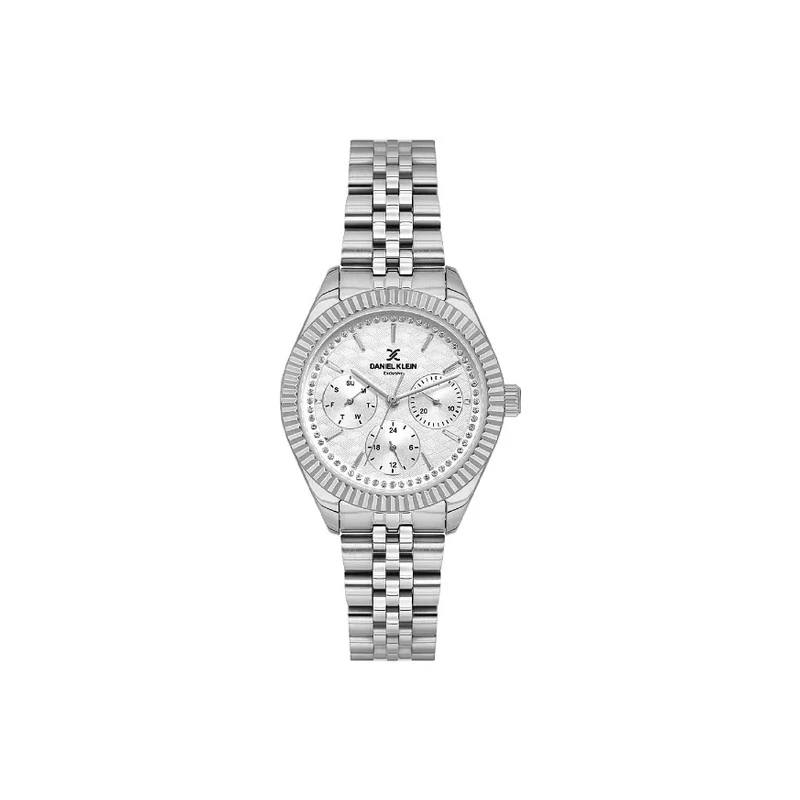 Relógio Analógico Feminino Daniel Klein DK.1.13927-1 Exclusive Lady / Pulseira de Aço Inoxidável - Prata
