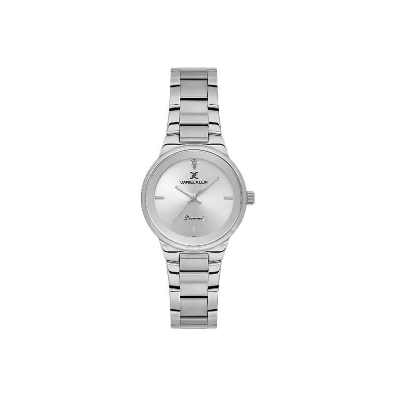 Relógio Analógico Feminino Daniel Klein DK.1.14136-1 Diamond Lady / Pulseira de Aço Inoxidável - Prata