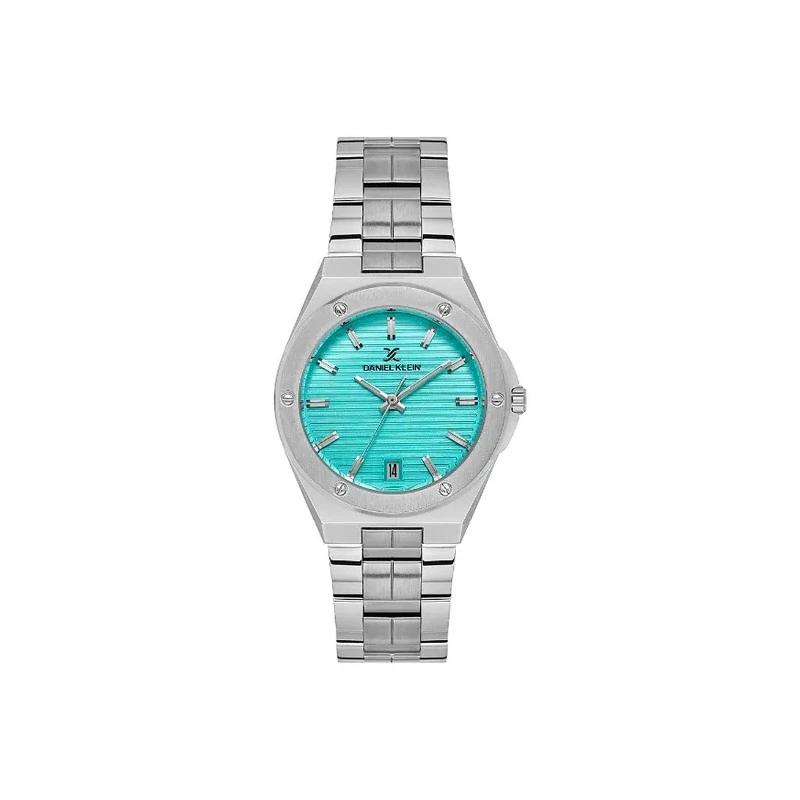 Relógio Analógico Feminino Daniel Klein DK.1.14171-2 Premium Lady / Pulseira de Aço Inoxidável - Prata/Verde
