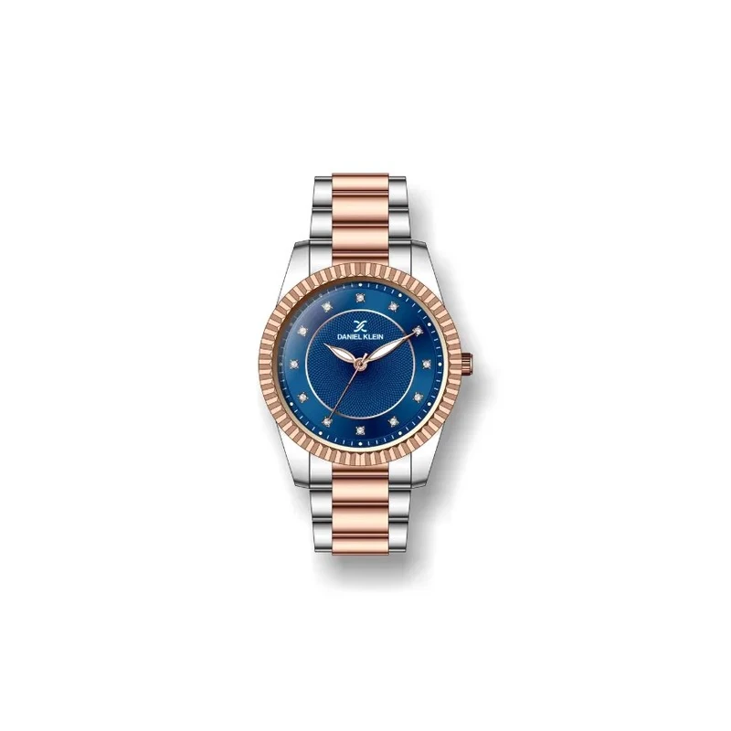 Relógio Analógico Feminino Daniel Klein Premium DK.1.12262-7 - Prata e Rosa Ouro