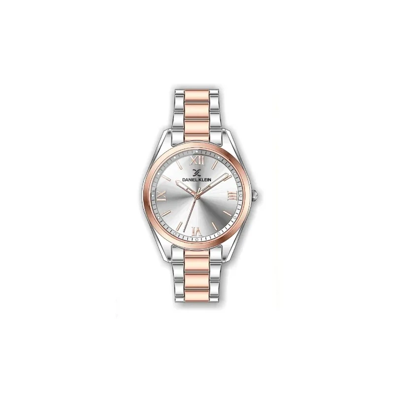 Relógio Analógico Feminino Daniel Klein Premium DK.1.12482-5 - Rosa Ouro e Prata
