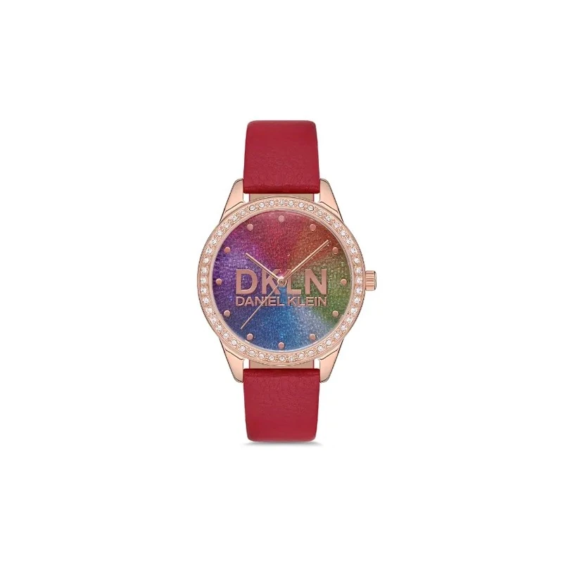 Relógio Analógico Feminino Daniel Klein Premium DK.1.12562-2 - Rosa Ouro/Vermelho