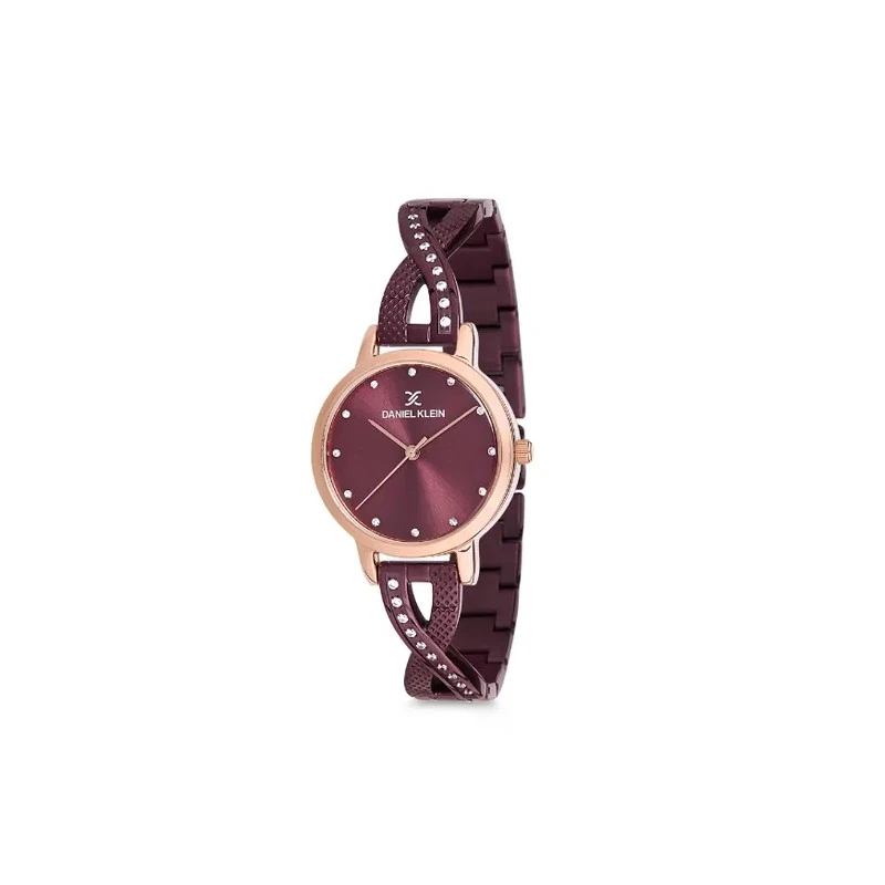Relógio Analógico Feminino Daniel Klein Premium DK12043-6 - Bordô e Dourado