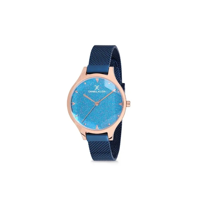 Relógio Analógico Feminino Daniel Klein Premium DK12044-5 - Azul e Rosa Ouro