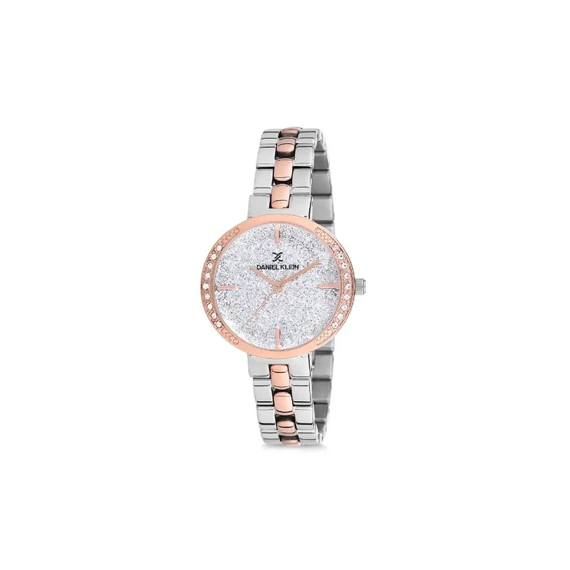 Relógio Analógico Feminino Daniel Klein Premium DK12068-4 - Prata e Rosa Ouro