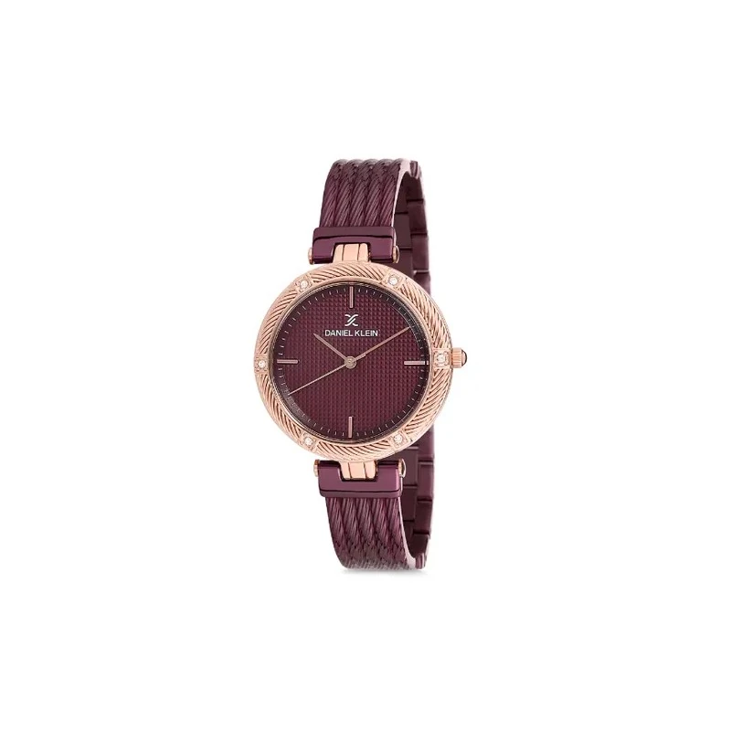 Relógio Analógico Feminino Daniel Klein Premium DK12193-4 - Bordô e Rosa Ouro