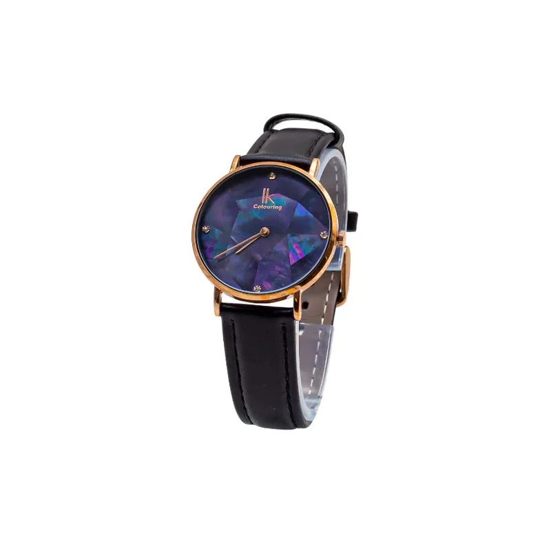 Relógio Analógico Feminino Ik Colouring 98469L - Preto / Preto e Dourado