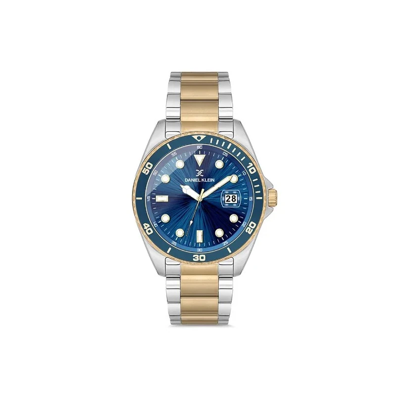 Relógio Analógico Masculino Daniel Klein DK.1.12664-6 Premium Gents / Pulseira de Aço Inoxidável - Prata/Dourado/Azul