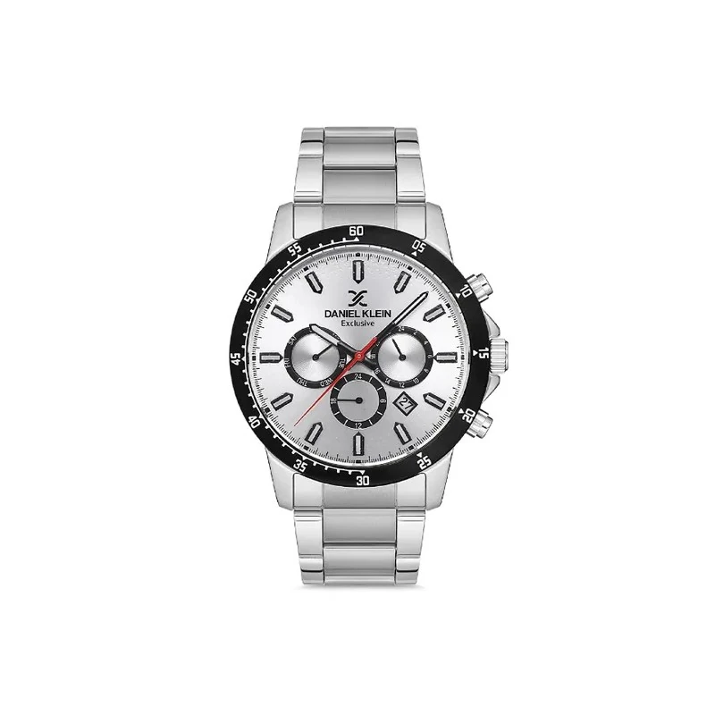 Relógio Analógico Masculino Daniel Klein DK.1.12676-1 Exclusive Gents / Pulseira de Aço Inoxidável - Prata/Preto