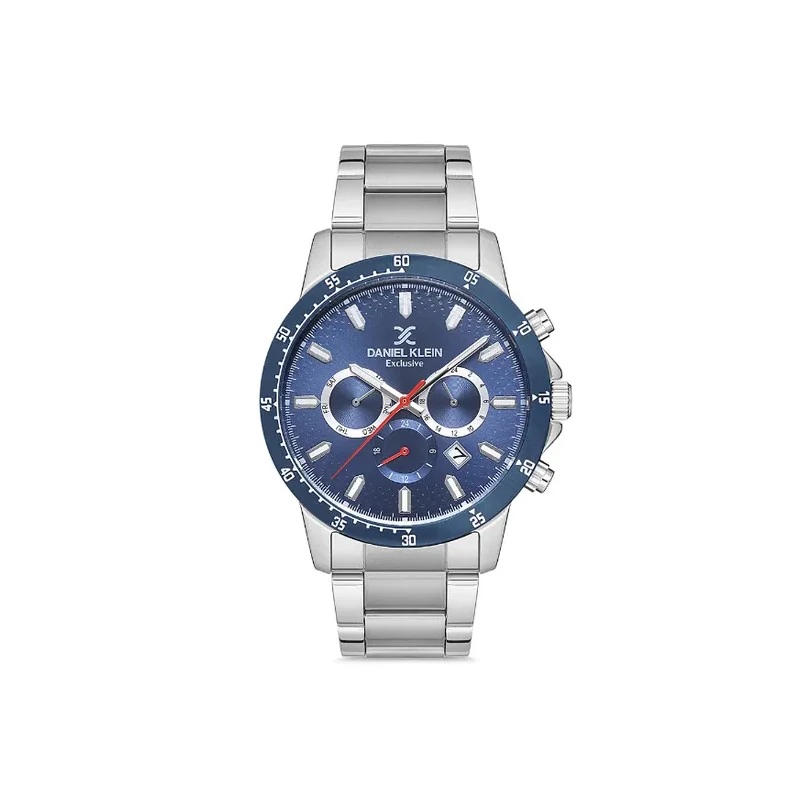 Relógio Analógico Masculino Daniel Klein DK.1.12676-2 Exclusive Gents / Pulseira de Aço Inoxidável - Prata/Azul