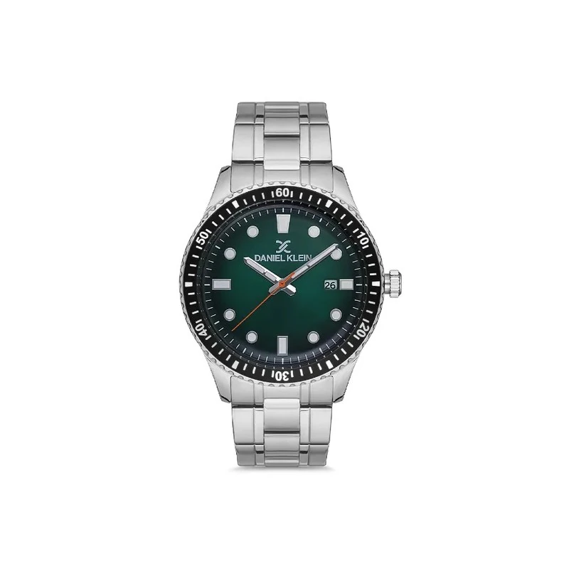 Relógio Analógico Masculino Daniel Klein DK.1.12682-2 Premium Gents / Pulseira de Aço Inoxidável - Prata/Preto/Verde