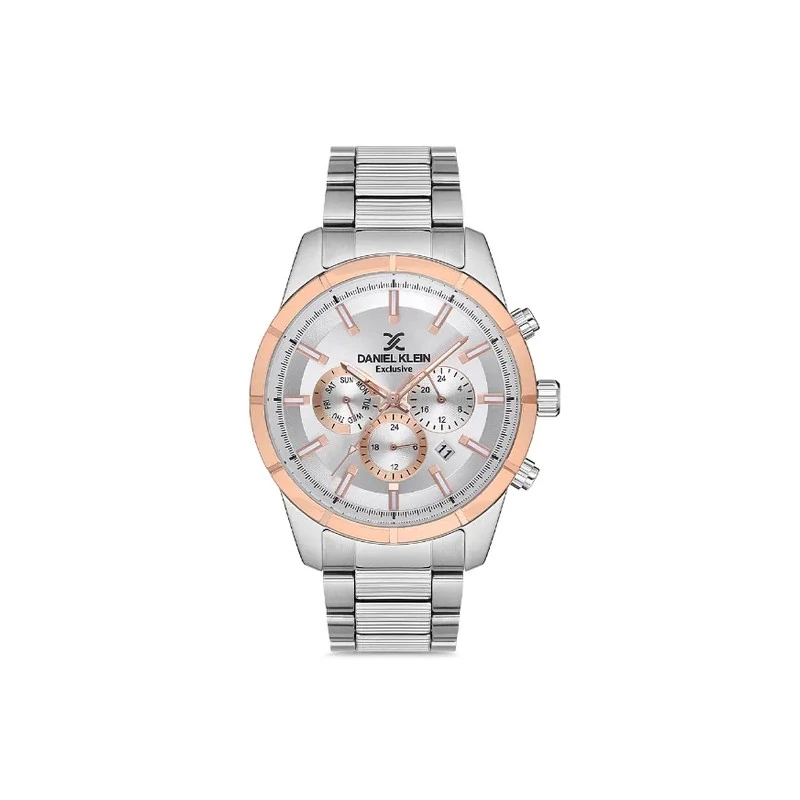 Relógio Analógico Masculino Daniel Klein DK.1.12718-2 Exclusive Gents / Pulseira de Aço Inoxidável - Prata/Rose Gold