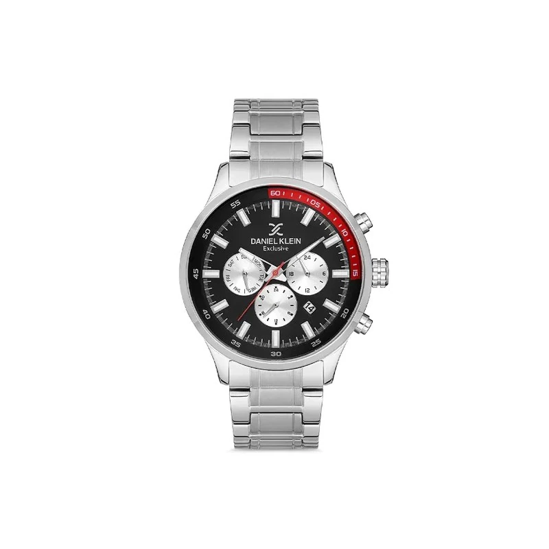 Relógio Analógico Masculino Daniel Klein DK.1.12732-1 Exclusive Gents / Pulseira de Aço Inoxidável - Prata/Preto