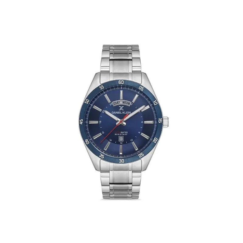 Relógio Analógico Masculino Daniel Klein DK.1.12735-3 Premium Gents / Pulseira de Aço Inoxidável - Prata/Azul