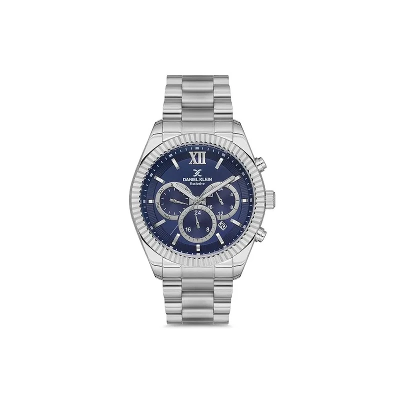 Relógio Analógico Masculino Daniel Klein DK.1.12769-2 Exclusive Gents / Pulseira de Aço Inoxidável - Prata/Azul