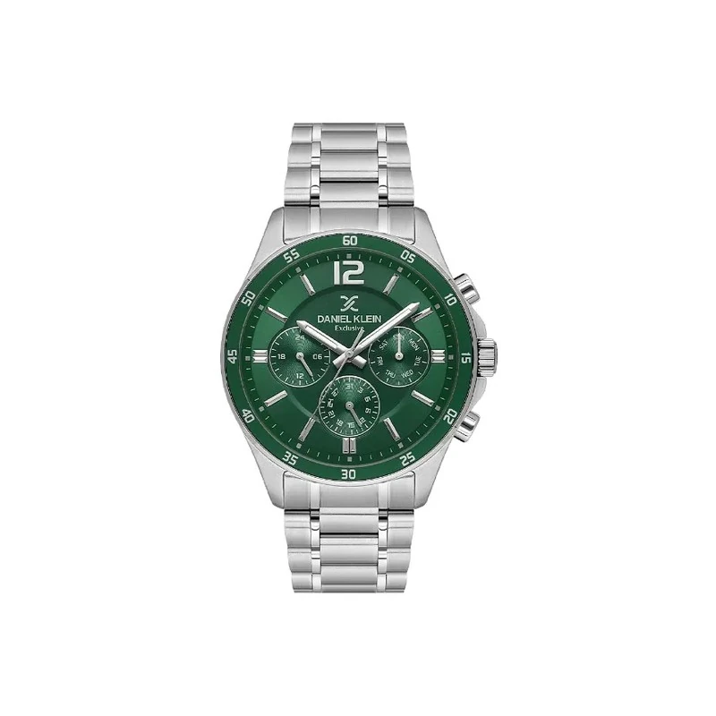 Relógio Analógico Masculino Daniel Klein DK.1.13972-3 Exclusive Gent / Pulseira de Aço Inoxidável - Prata/Verde