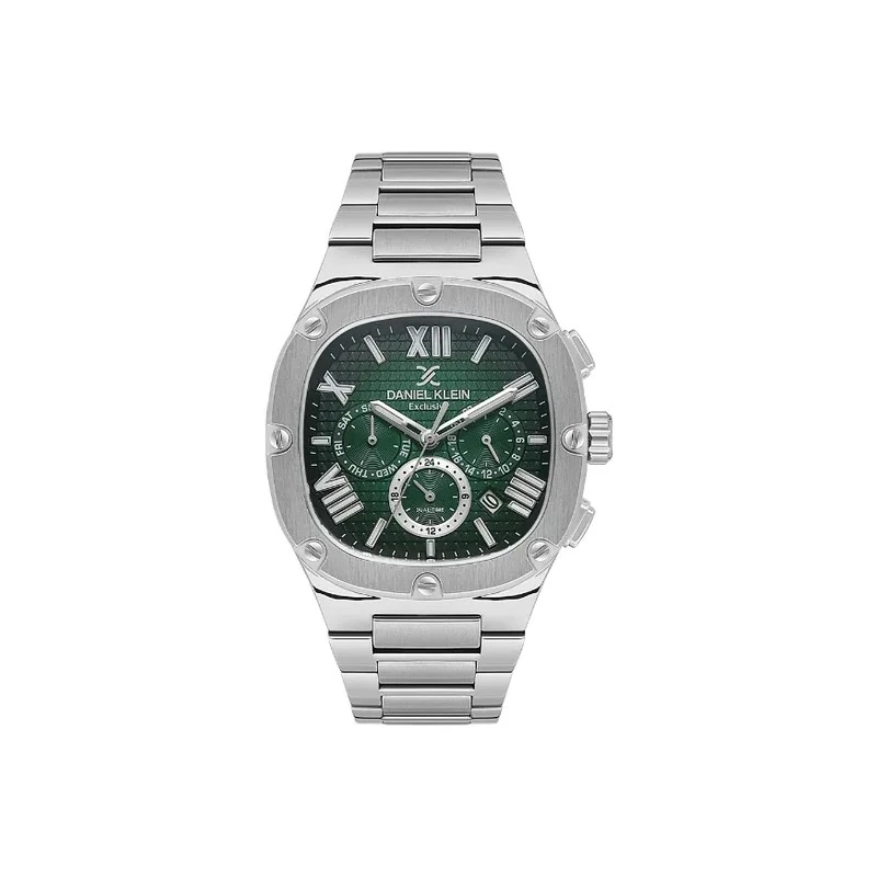 Relógio Analógico Masculino Daniel Klein DK.1.14009-4 Exclusive Gent / Pulseira de Aço Inoxidável - Prata/Verde