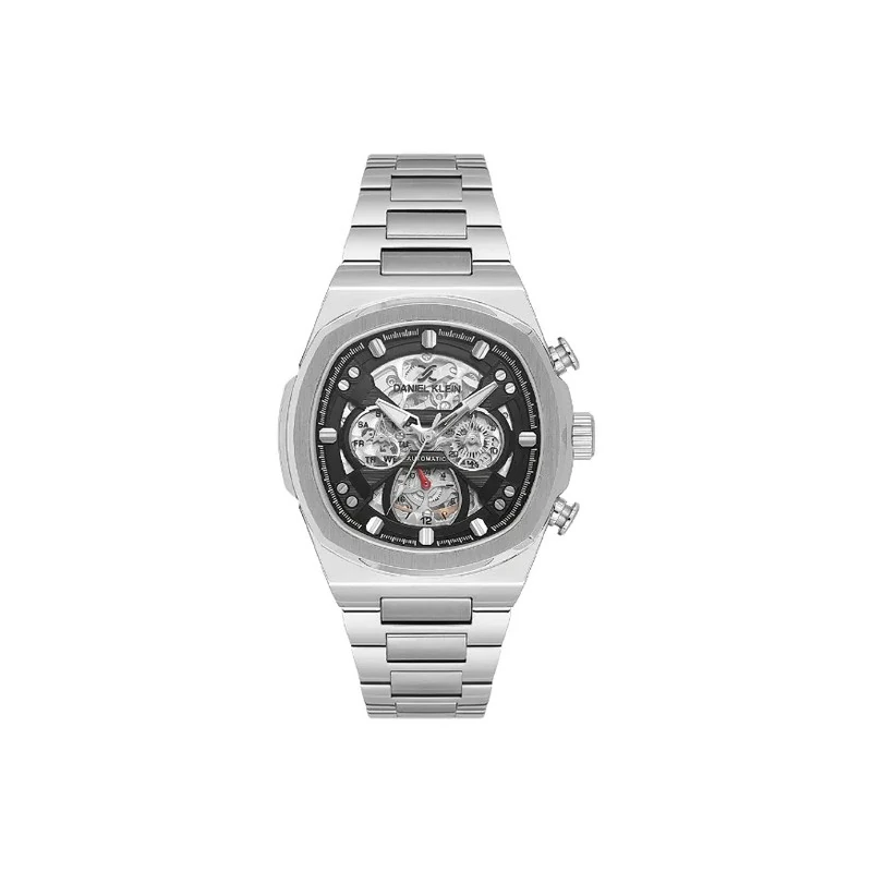 Relógio Analógico Masculino Daniel Klein DK.1.14046-2 Skeleton / Pulseira de Aço Inoxidável - Prata