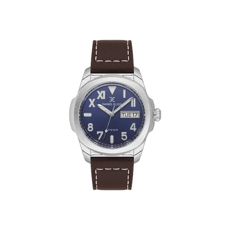 Relógio Analógico Masculino Daniel Klein DK.1.14078-3 Premium Gent / Pulseira de Couro - Marrom/Azul