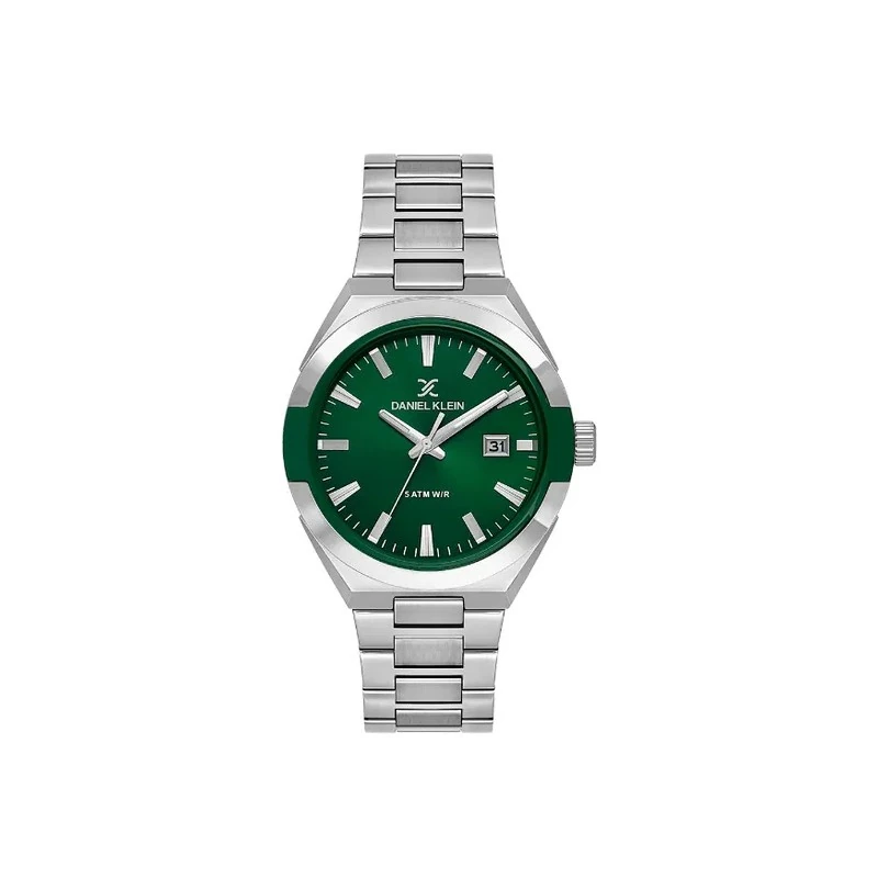 Relógio Analógico Masculino Daniel Klein DK.1.14145-3 Premium Gents / Pulseira de Aço Inoxidável - Prata/Verde