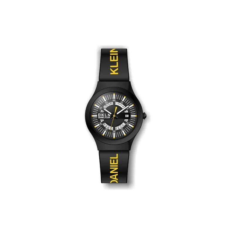 Relógio Analógico Masculino Daniel Klein DKLN DK.1.12275-7 - Preto e Amarelo