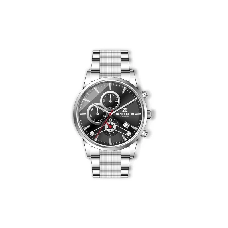 Relógio Analógico Masculino Daniel Klein Exclusive DK.1.12369-3 - Prata e Preto