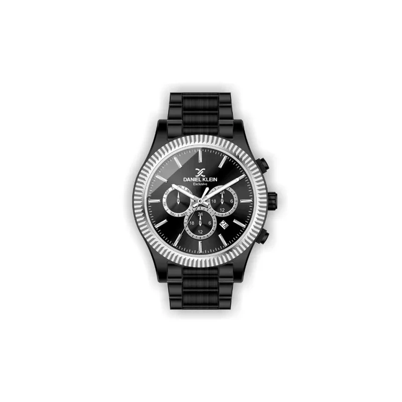 Relógio Analógico Masculino Daniel Klein Exclusive DK.1.12458-6 - Preto e Prata