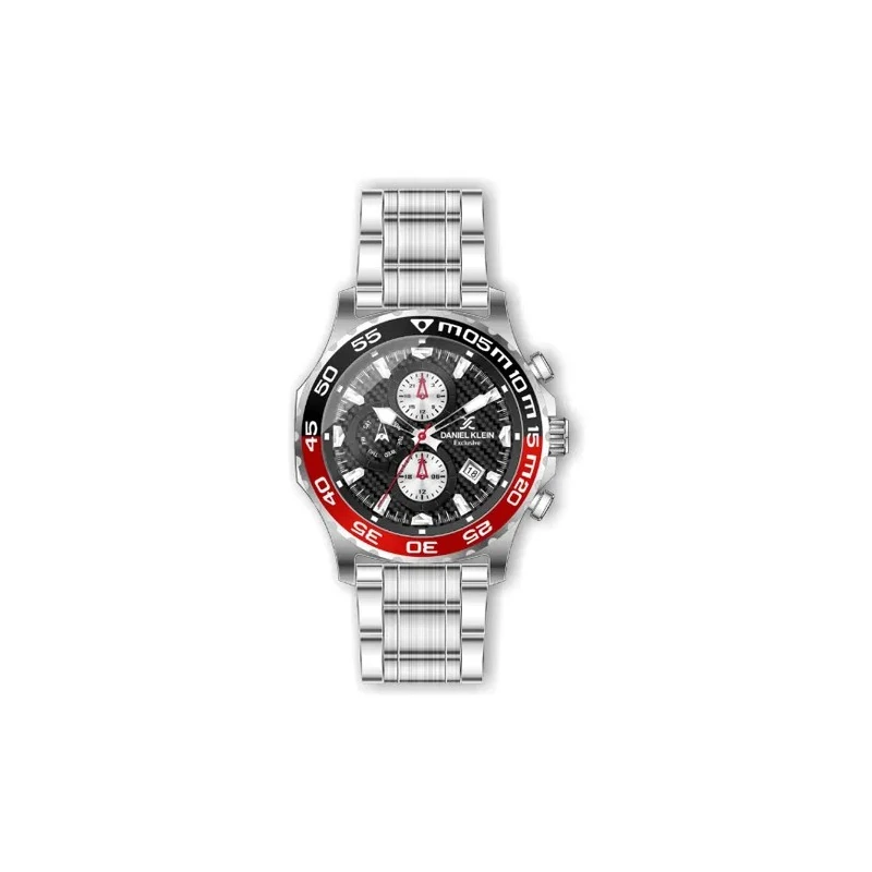 Relógio Analógico Masculino Daniel Klein Exclusive DK.1.12472-1 - Prata e Preto