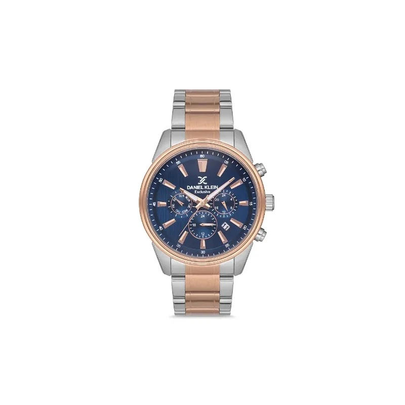 Relógio Analógico Masculino Daniel Klein Exclusive DK.1.12588-6 - Prata/Rosa Ouro