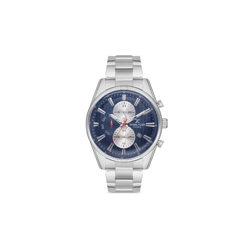 Relógio Analógico Masculino Daniel Klein Exclusive DK.1.12590-3 - Prata/Azul
