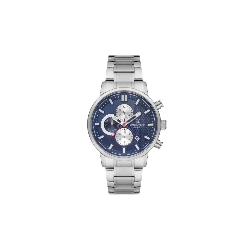 Relógio Analógico Masculino Daniel Klein Exclusive DK.1.12602-3 - Prata/Azul
