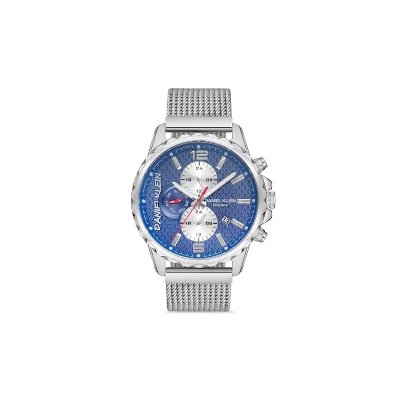 Relógio Analógico Masculino Daniel Klein Exclusive DK.1.12607-4 - Prata/Azul